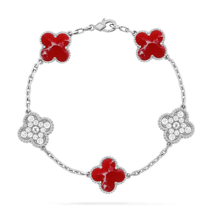 [Lumi Jewellery]CLOVER 5 MOTIF RED PATTERN BRACELET COLLECTION