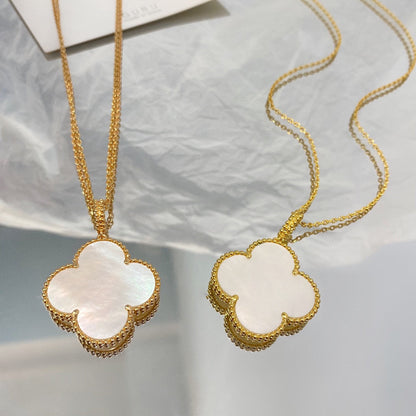 [Lumi Jewellery]CLOVER 25MM MOP LARGE PENDANT NECKLACE