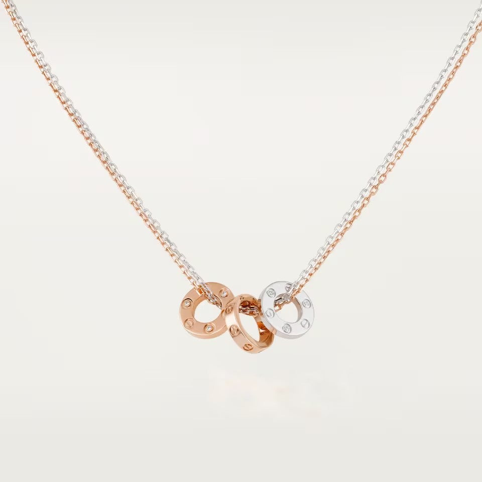 [Lumi Jewelery]LOVE 6 DIAMOND PENDANT NECKLACE