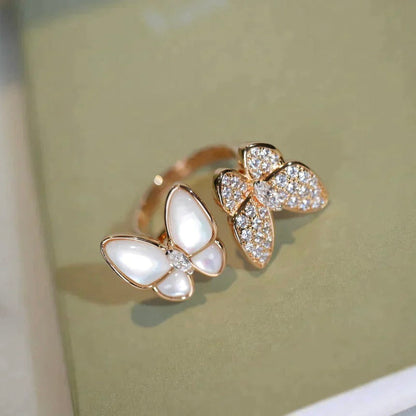 [Lumi Jewellery]TWIN BUTTERFLY DIAMOND MOP RING