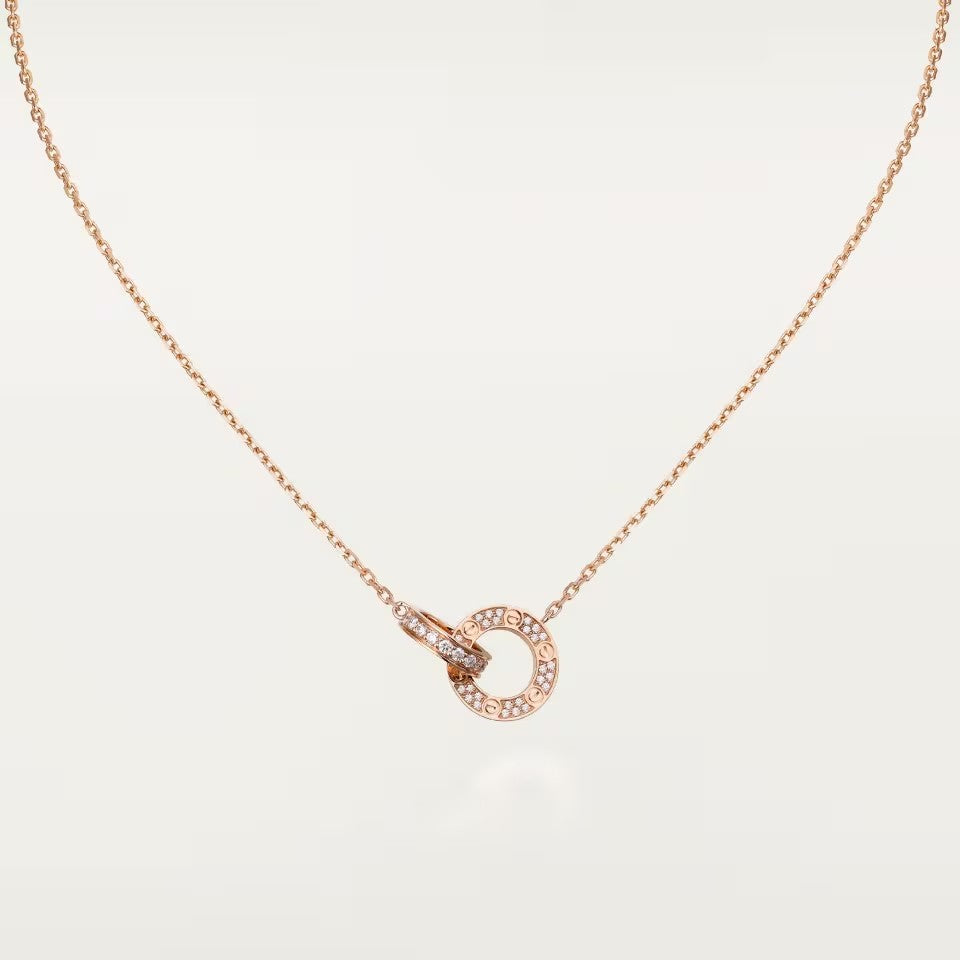 [Lumi Jewelery]LOVE  FULL DIAMOND PENDANT NECKLACE