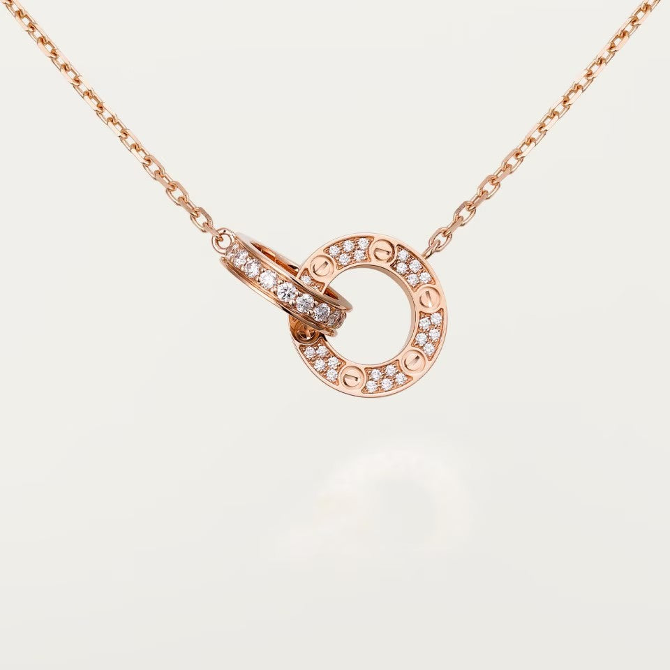 [Lumi Jewelery]LOVE  FULL DIAMOND PENDANT NECKLACE