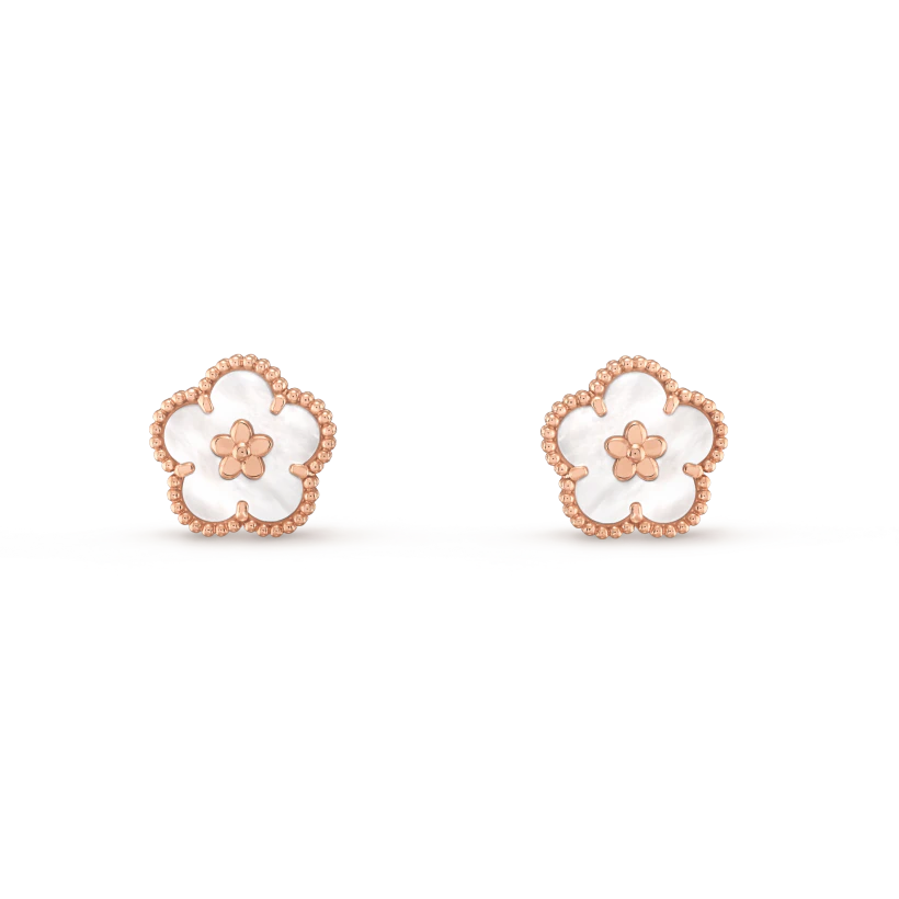 [Lumi Jewellery]LUCKY PINK GOLD WHITE MOP EARRINGS