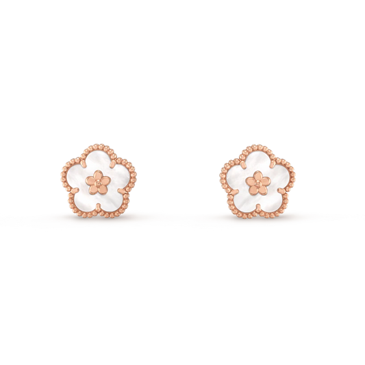 [Lumi Jewellery]LUCKY PINK GOLD WHITE MOP EARRINGS