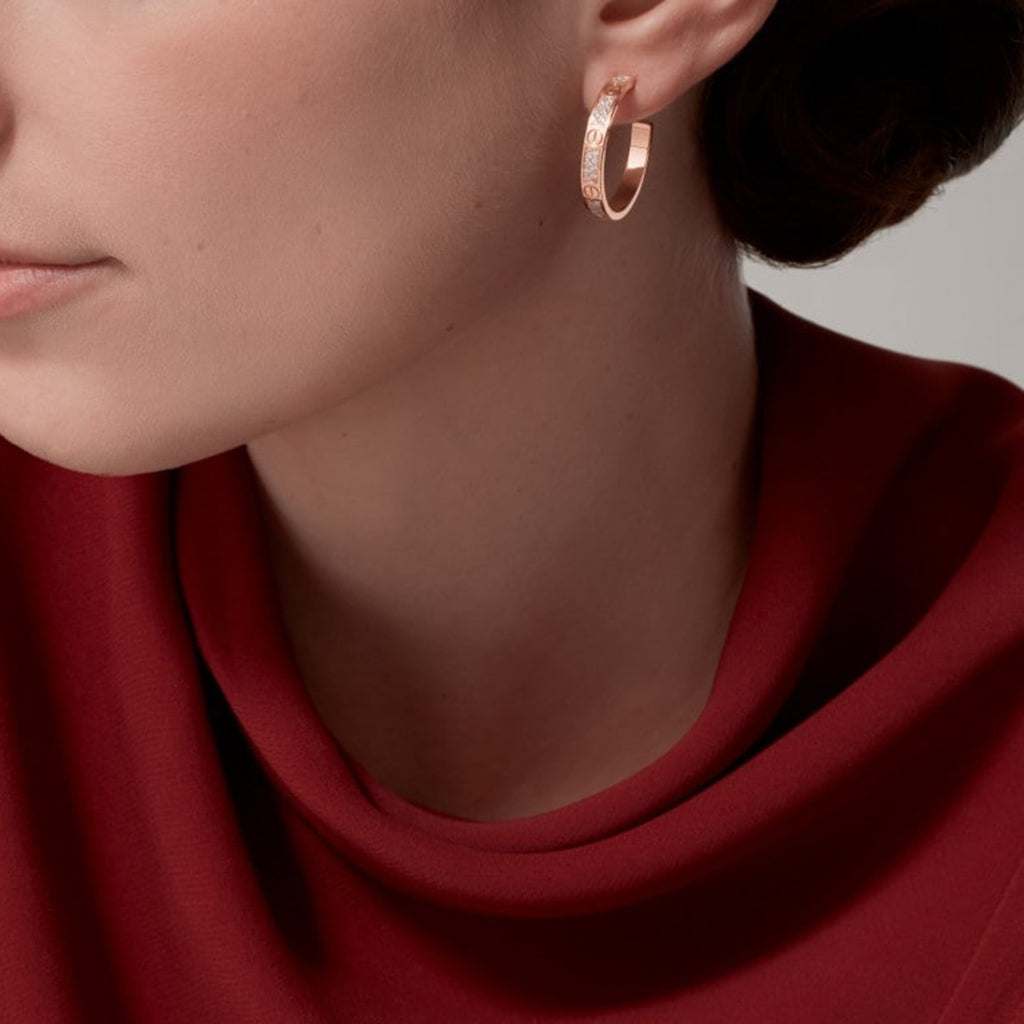[Lumi Jewelery]LOVE EARRINGS 3.6MM DIAMOND PAVED