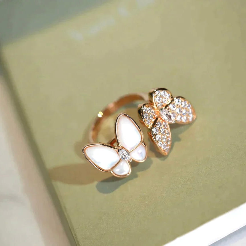 [Lumi Jewellery]TWIN BUTTERFLY DIAMOND MOP RING
