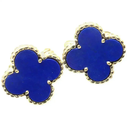 [Lumi Jewellery]CLOVER MINI 9.5MM BLUE AGATE EARRINGS