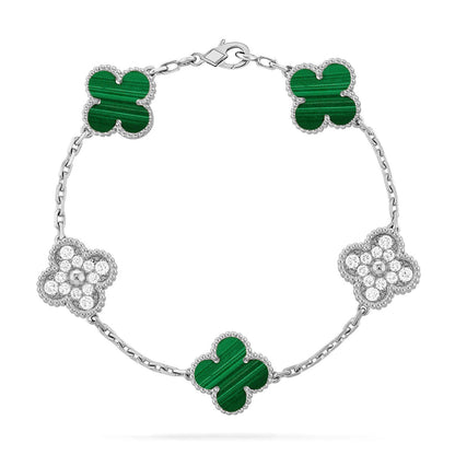 [Lumi Jewellery] CLOVER 5 MOTIF MALACHITE BRACELET COLLECTION