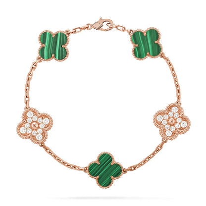 [Lumi Jewellery] CLOVER 5 MOTIF MALACHITE BRACELET COLLECTION