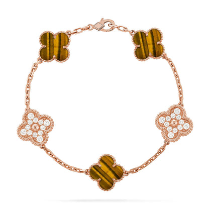 [Lumi Jewellery] CLOVER 5 MOTIFS TIGER EYE BRACELET COLLECTION