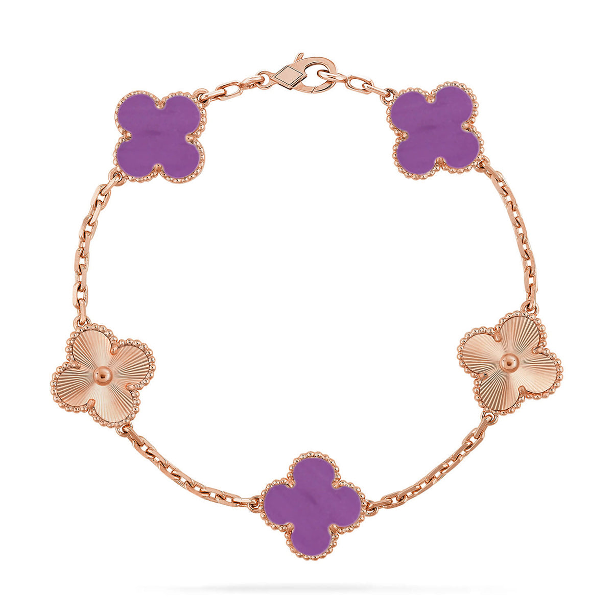 [Lumi Jewellery] CLOVER 5 MOTIF VIOLET BRACELET COLLECTION
