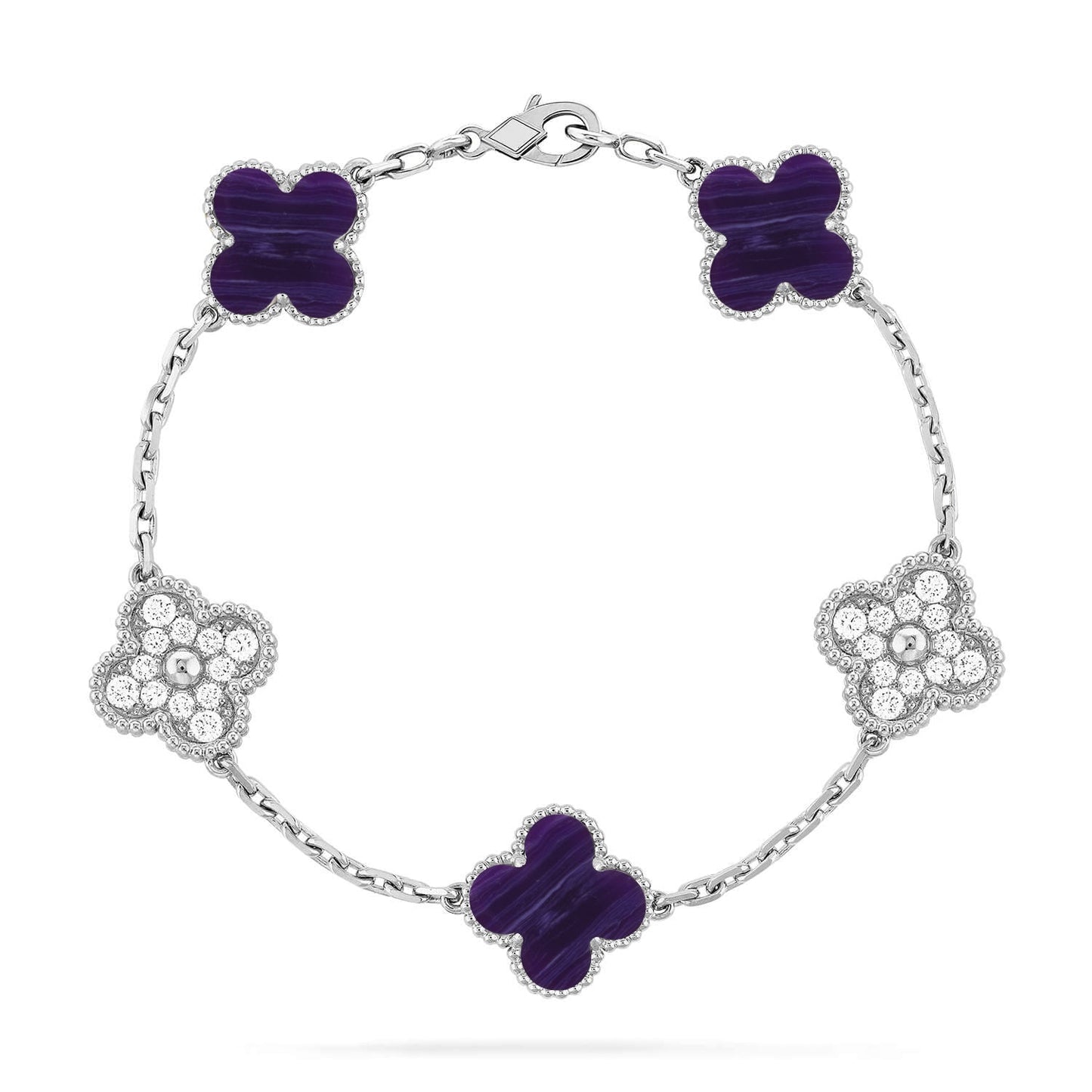 [Lumi Jewellery]CLOVER 5 MOTIF PURPLE STRIPES BRACELET COLLECTION