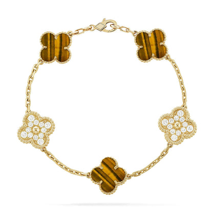 [Lumi Jewellery] CLOVER 5 MOTIFS TIGER EYE BRACELET COLLECTION