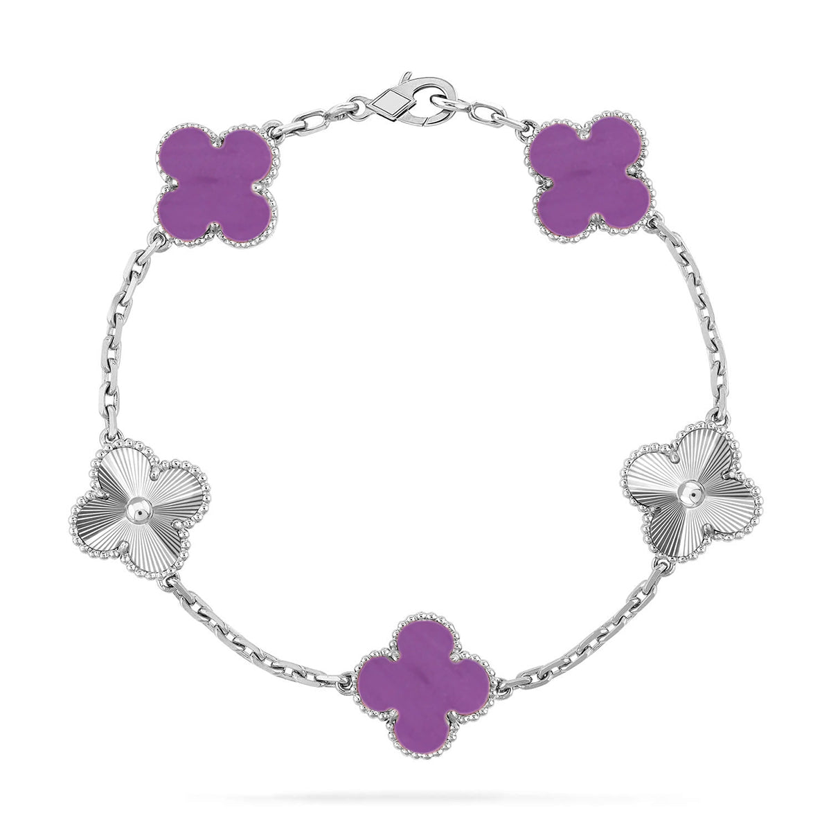 [Lumi Jewellery] CLOVER 5 MOTIF VIOLET BRACELET COLLECTION