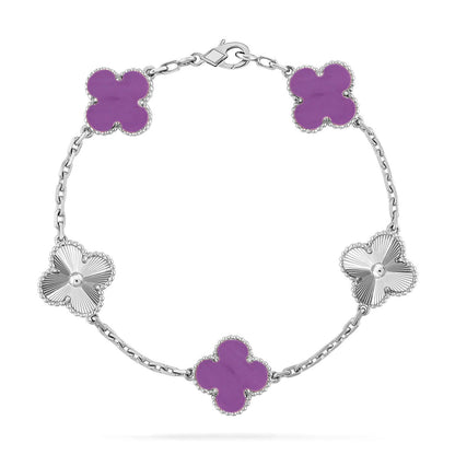 [Lumi Jewellery] CLOVER 5 MOTIF VIOLET BRACELET COLLECTION