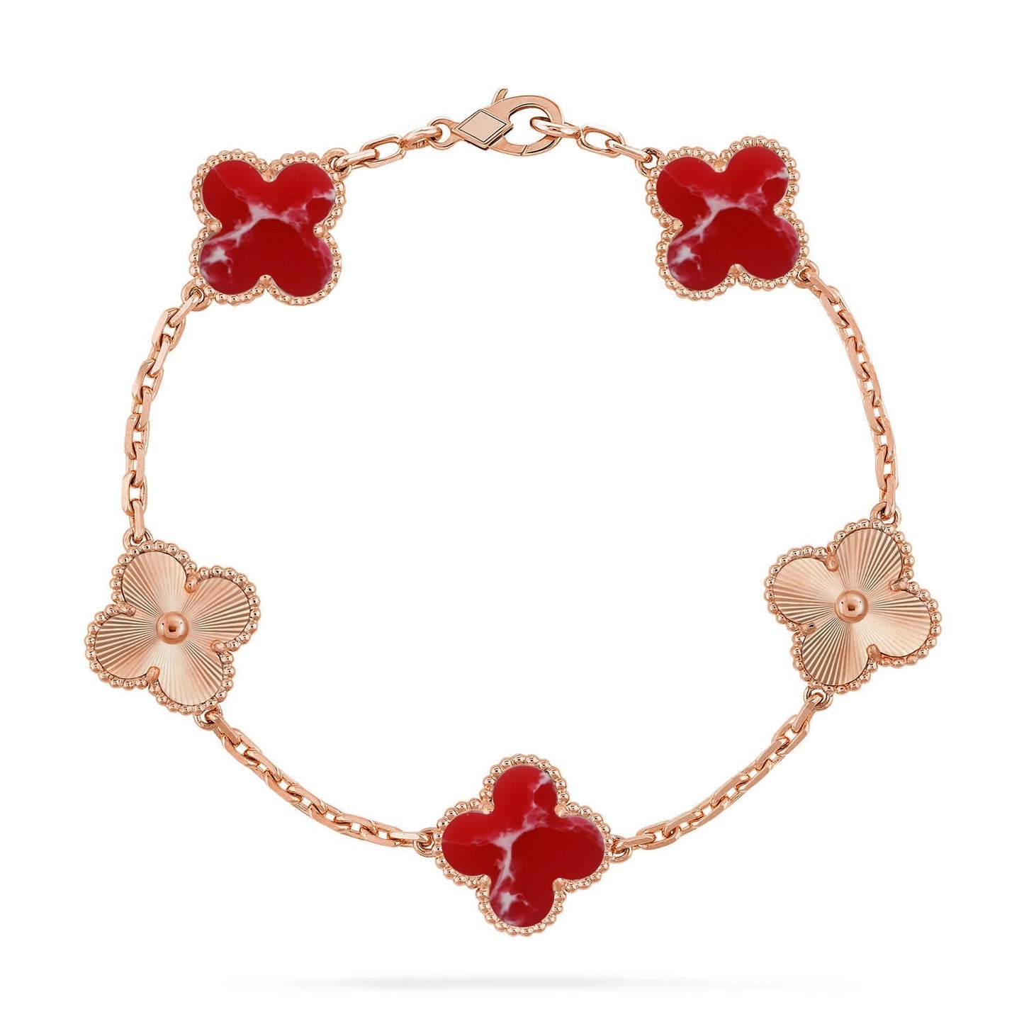 [Lumi Jewellery]CLOVER 5 MOTIF RED PATTERN BRACELET COLLECTION