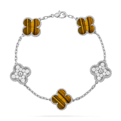 [Lumi Jewellery] CLOVER 5 MOTIFS TIGER EYE BRACELET COLLECTION