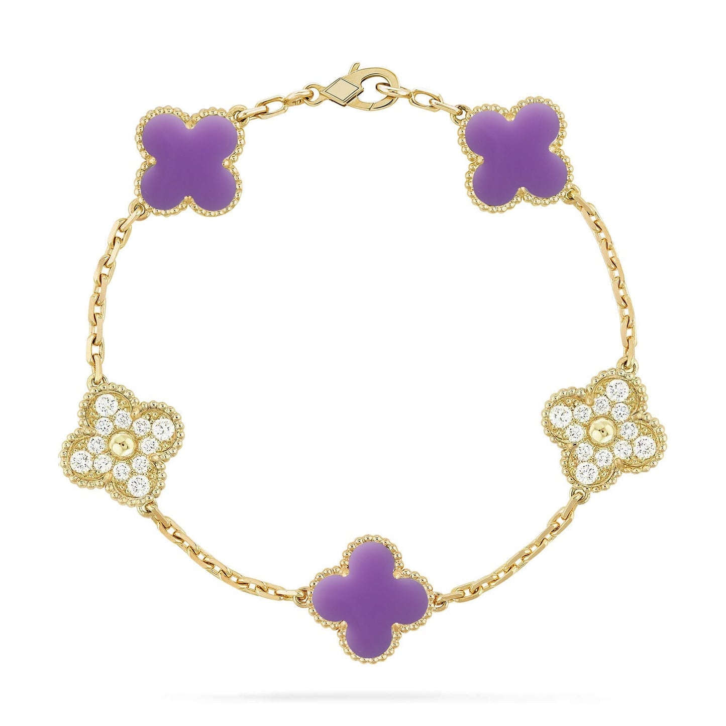 [Lumi Jewellery]CLOVER 5 MOTIF LIGHT PURPLE BRACELET COLLECTION