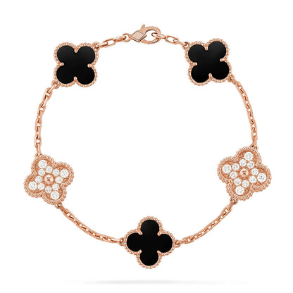 [Lumi Jewellery] CLOVER 5 MOTIF ONYXS BRACELET COLLECTION