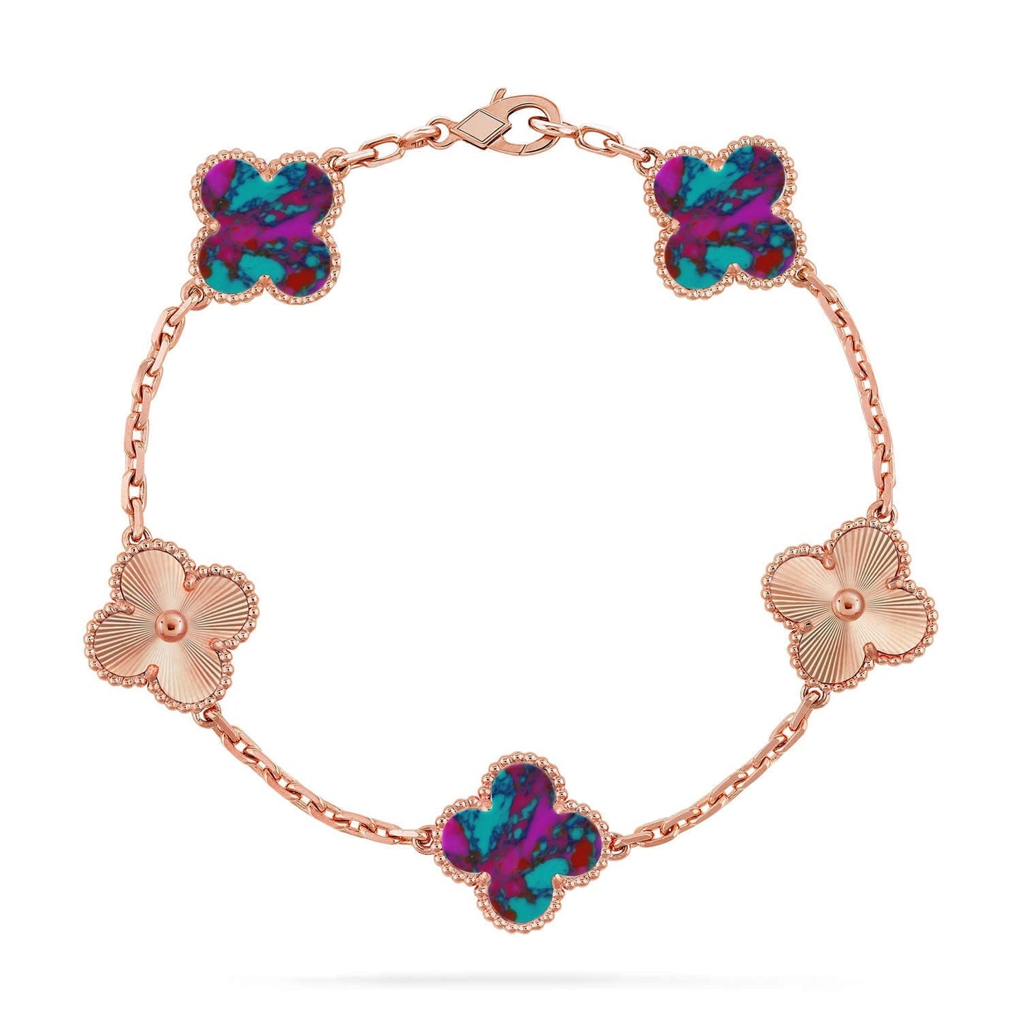[Lumi Jewellery]CLOVER 5 MOTIF COLOR GEMSTONES BRACELET COLLECTION