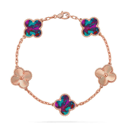 [Lumi Jewellery]CLOVER 5 MOTIF COLOR GEMSTONES BRACELET COLLECTION