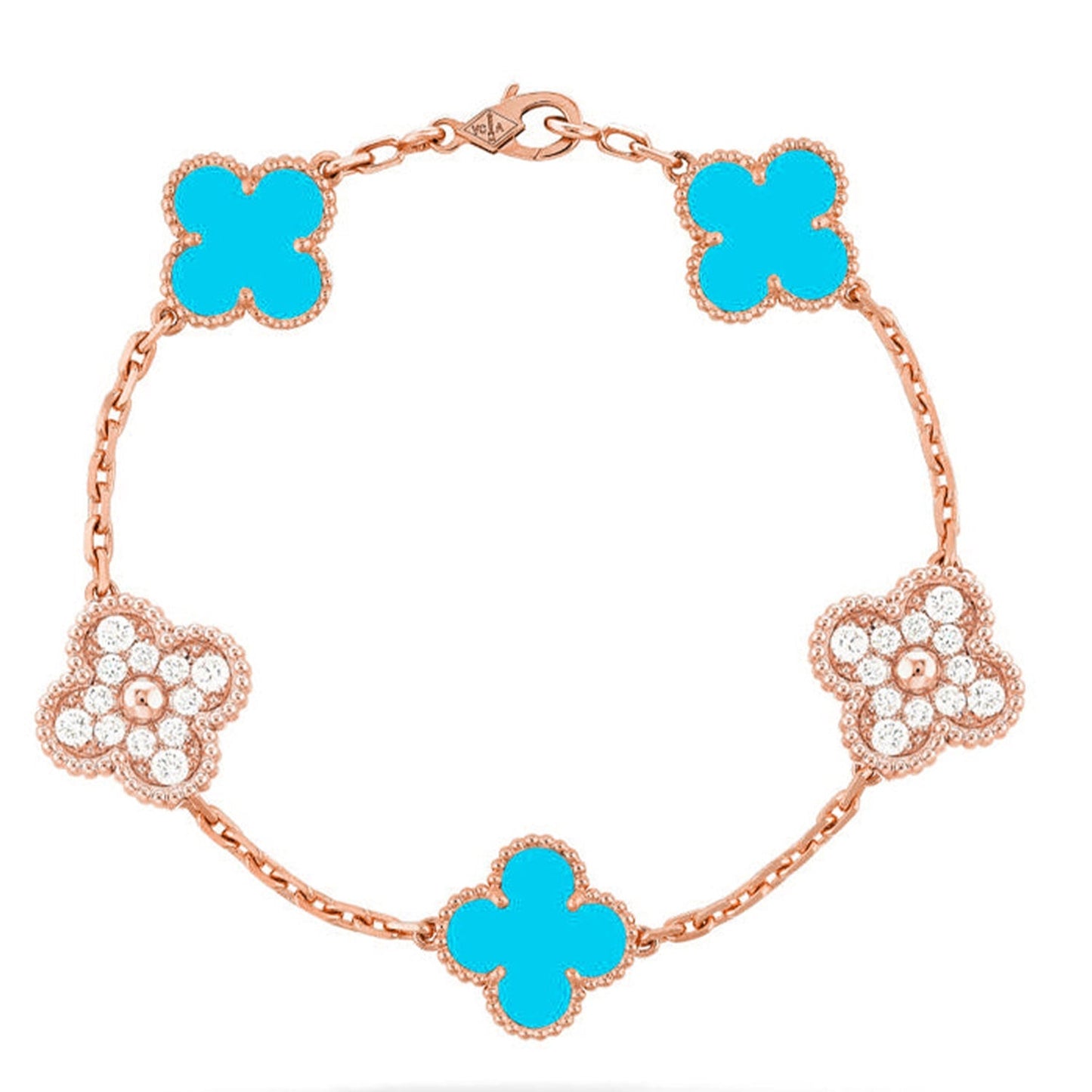 [Lumi Jewellery] CLOVER 5 MOTIF TURQUOISE BRACELET COLLECTION