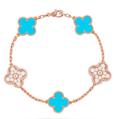 [Lumi Jewellery] CLOVER 5 MOTIF TURQUOISE BRACELET COLLECTION