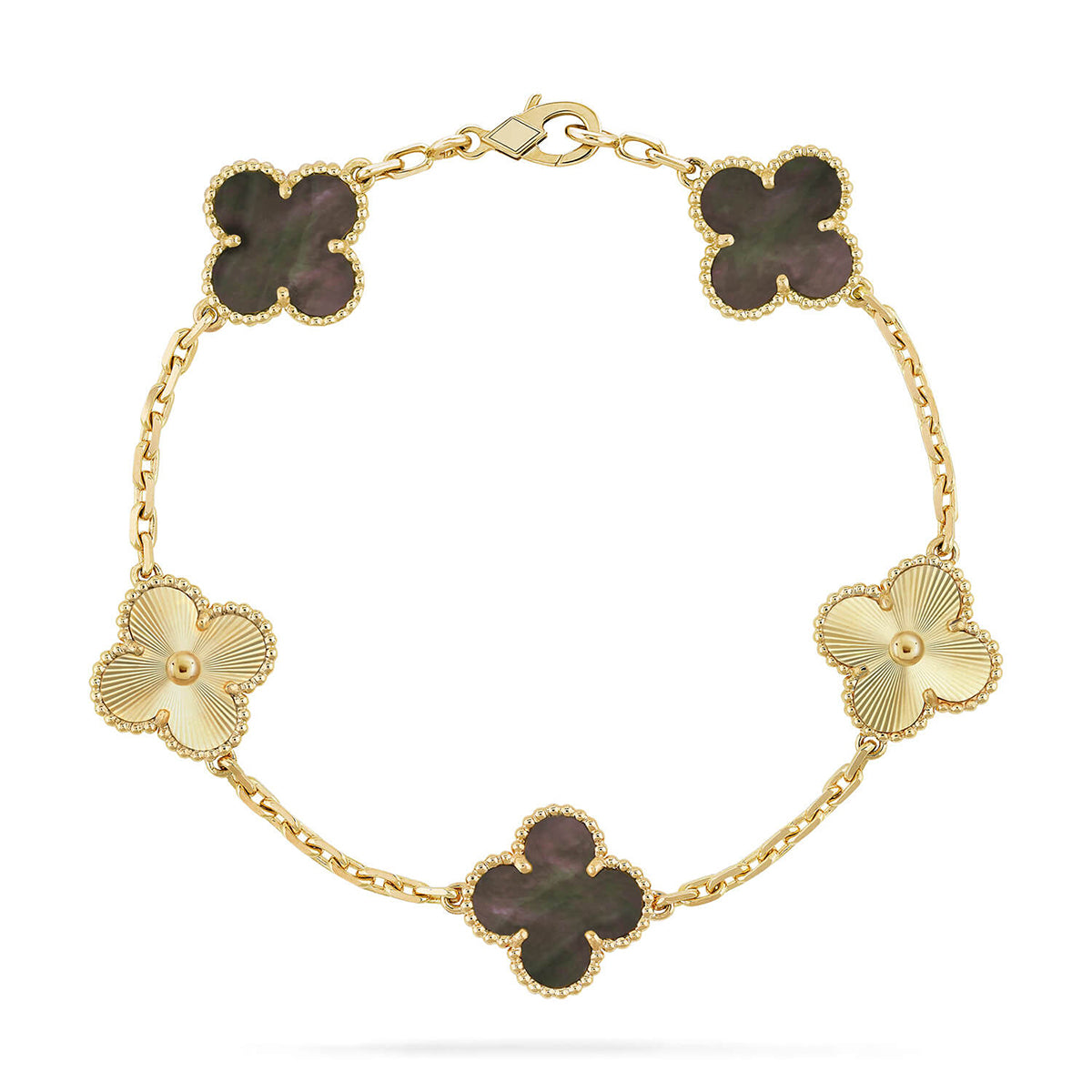 [Lumi Jewellery] CLOVER 5 MOTIF GRAY MOP BRACELET COLLECTION