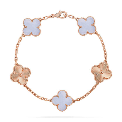 [Lumi Jewellery] CLOVER 5 MOTIF PURPLE CHALCEDONY BRACELET COLLECTION