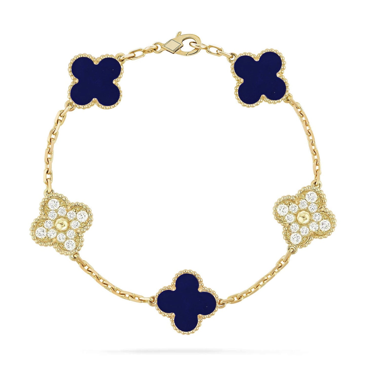 [Lumi Jewellery]CLOVER 5 MOTIF LAPIS LAZULI BRACELET COLLECTION