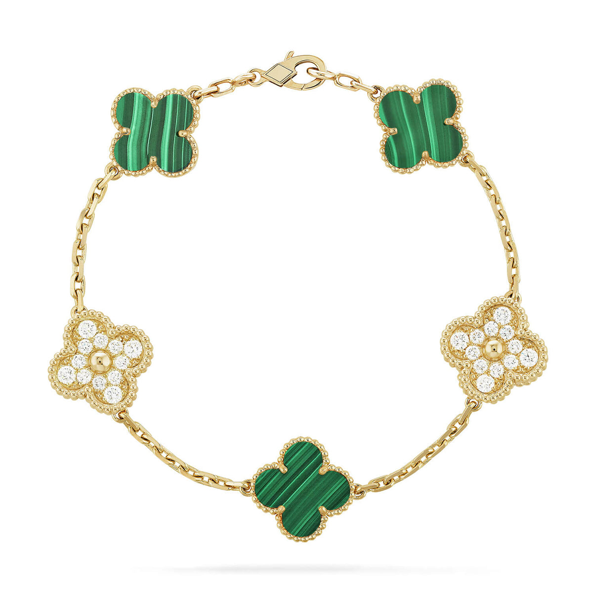 [Lumi Jewellery] CLOVER 5 MOTIF MALACHITE BRACELET COLLECTION