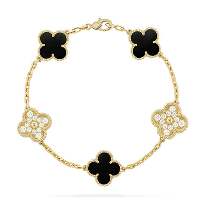 [Lumi Jewellery] CLOVER 5 MOTIF ONYXS BRACELET COLLECTION