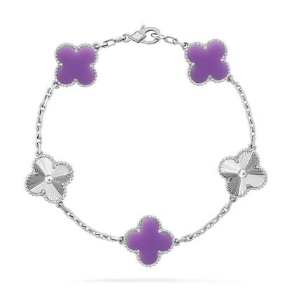 [Lumi Jewellery]CLOVER 5 MOTIF LIGHT PURPLE BRACELET COLLECTION