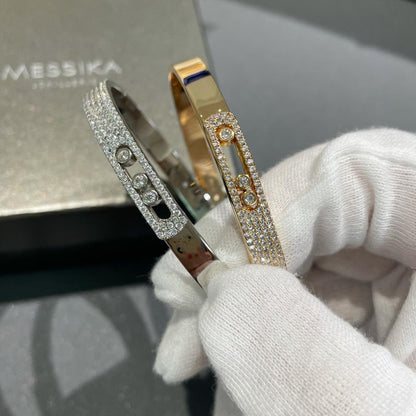 [Lumi Jewels]Move Noa Rose Gold Pav¨¦ Diamond Bangle Bracelet