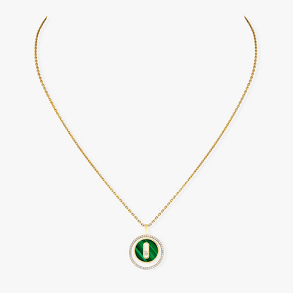 [Lumi]LUCKY MOVE 1 DIAMOND MALACHITE GOLD DIAMOND NECKLACE
