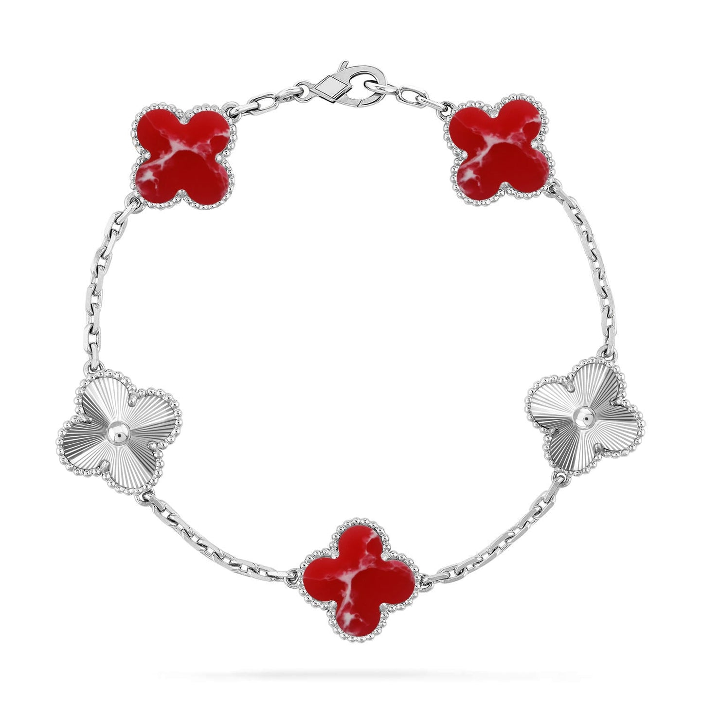 [Lumi Jewellery]CLOVER 5 MOTIF RED PATTERN BRACELET COLLECTION