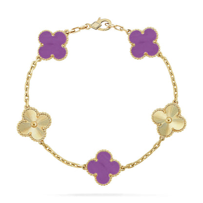 [Lumi Jewellery] CLOVER 5 MOTIF VIOLET BRACELET COLLECTION