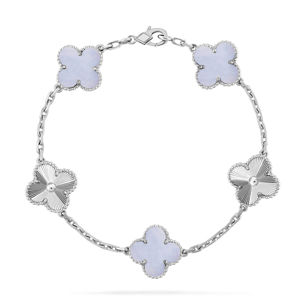 [Lumi Jewellery] CLOVER 5 MOTIF PURPLE CHALCEDONY BRACELET COLLECTION