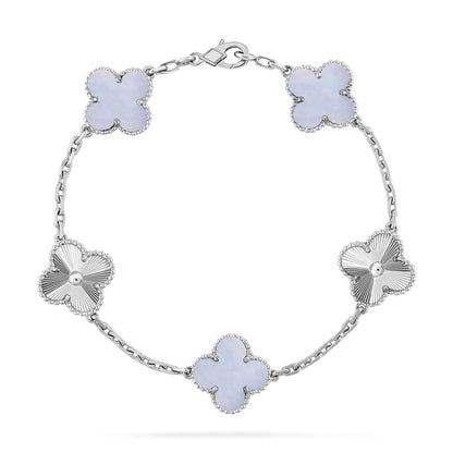 [Lumi Jewellery] CLOVER 5 MOTIF PURPLE CHALCEDONY BRACELET COLLECTION