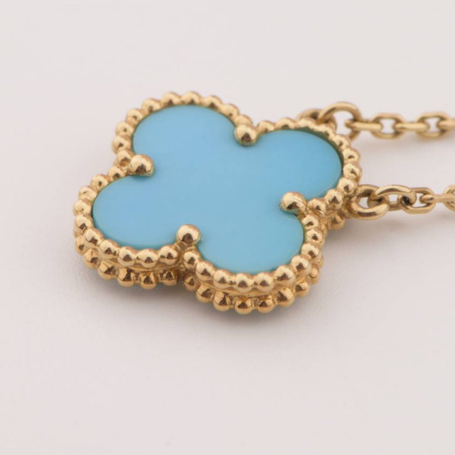 [Lumi Jewellery]CLOVER 15MM VINTAGE TURQUOISE NECKLACE