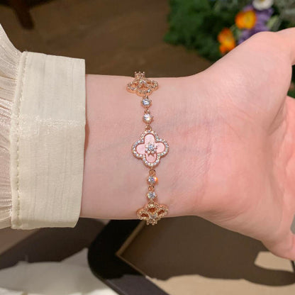[Lumi Jewellery]CLOVER 5 MOTIF PINK BLUE RED WHITE BRACELET