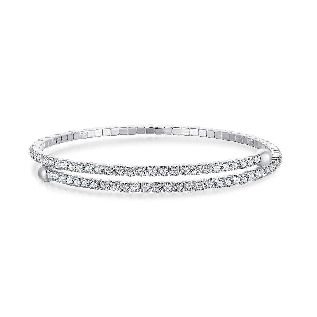 [Lumi Jewellery]Row of Diamonds Round Fashion Bracelet