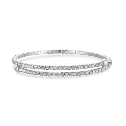 [Lumi Jewellery]Row of Diamonds Round Fashion Bracelet