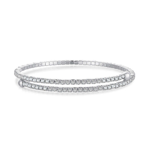 [Lumi Jewellery]Row of Diamonds Round Fashion Bracelet