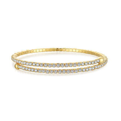 [Lumi Jewellery]Row of Diamonds Round Fashion Bracelet