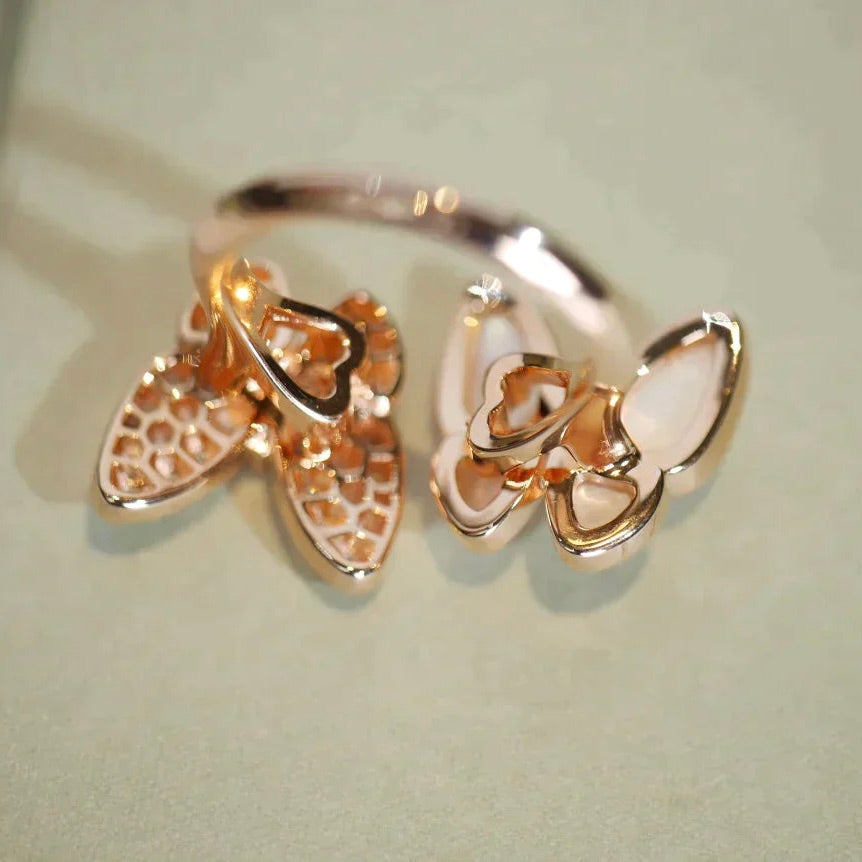 [Lumi Jewellery]TWIN BUTTERFLY DIAMOND MOP RING
