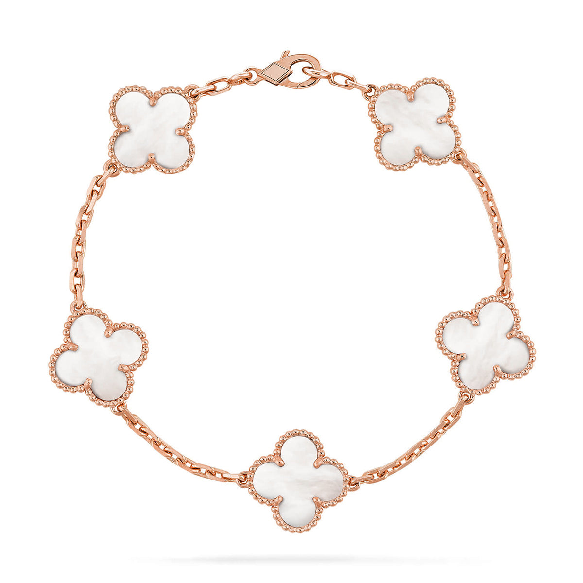 [Lumi Jewellery]CLOVER WHITE PEARL MOP 5 MOTIF BRACELET COLLECTION