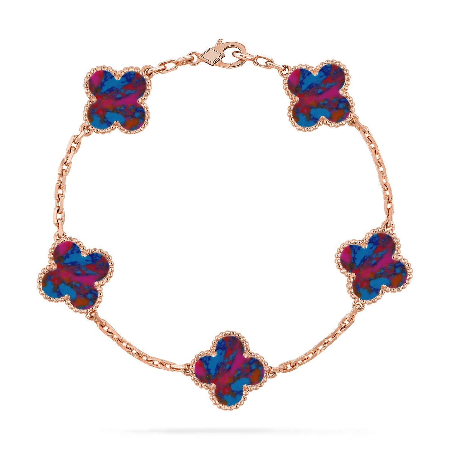 [Lumi Jewellery]CLOVER 5 MOTIF COLOR GEMSTONES BRACELET COLLECTION