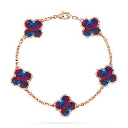 [Lumi Jewellery]CLOVER 5 MOTIF COLOR GEMSTONES BRACELET COLLECTION