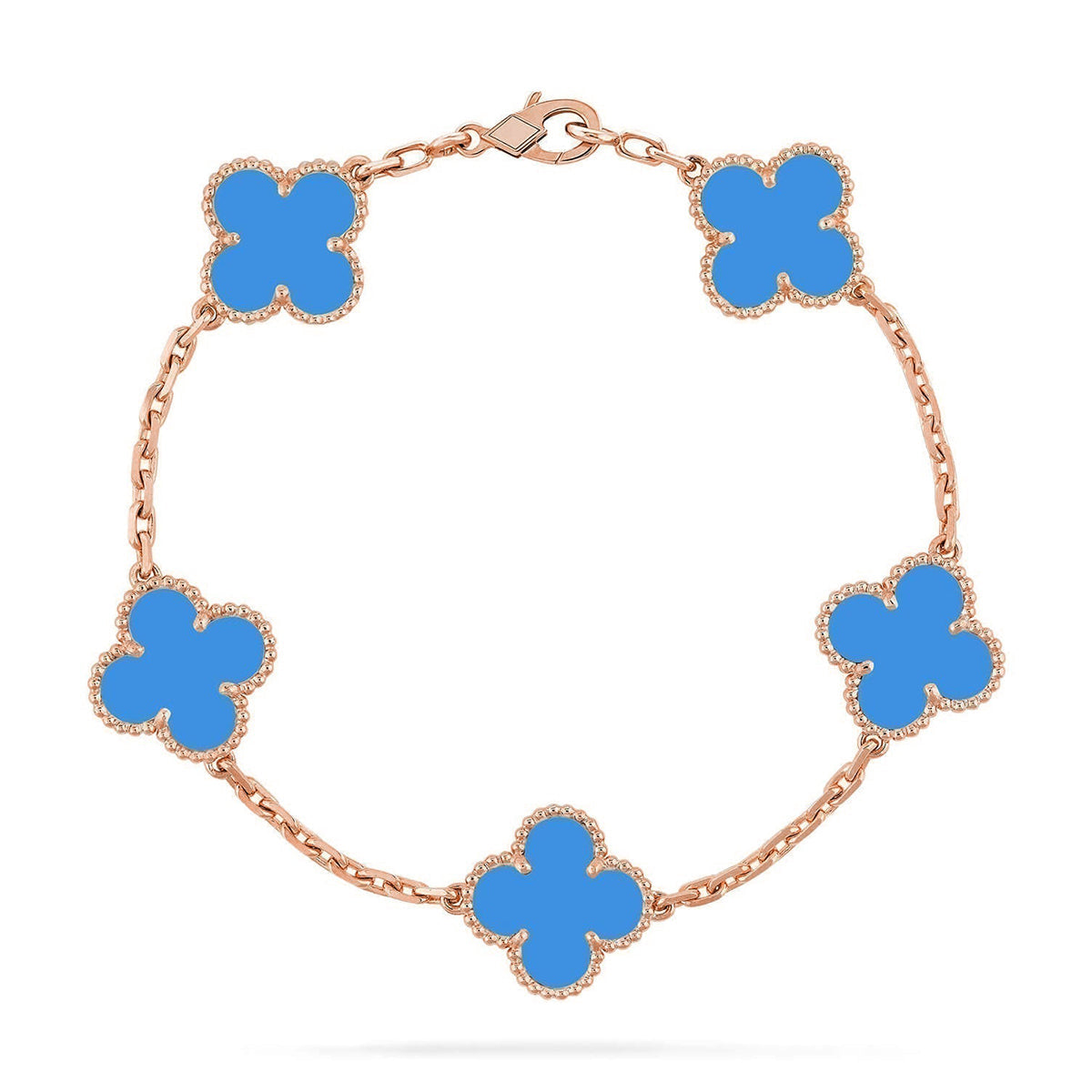 [Lumi Jewellery] CLOVER 5 MOTIF BLUE AGATE BRACELET COLLECTION